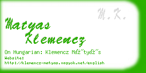 matyas klemencz business card